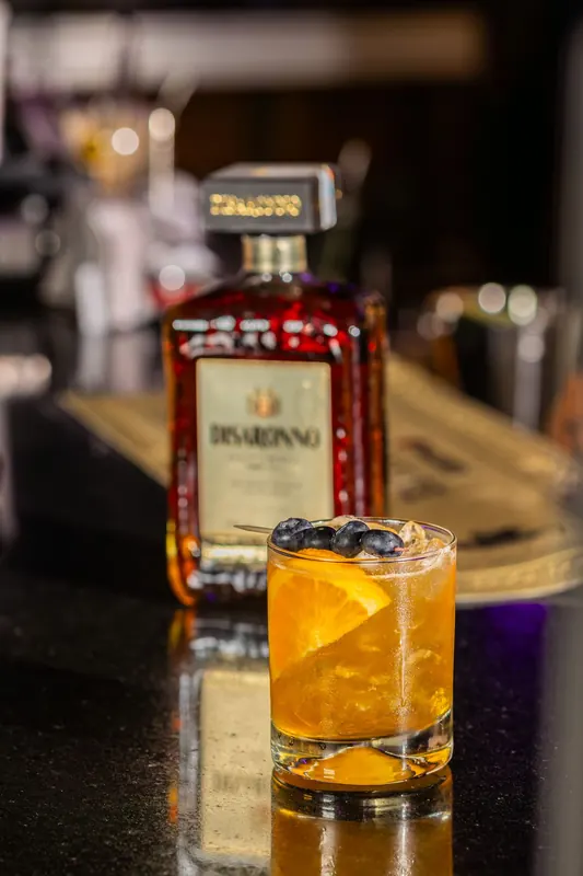Amaretto & Orange cocktail at Rhythms Gastro Bar