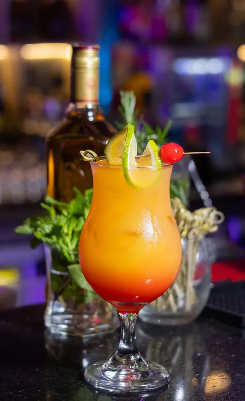 Tropical Sunrise cocktail at Rhythms Gastro Bar